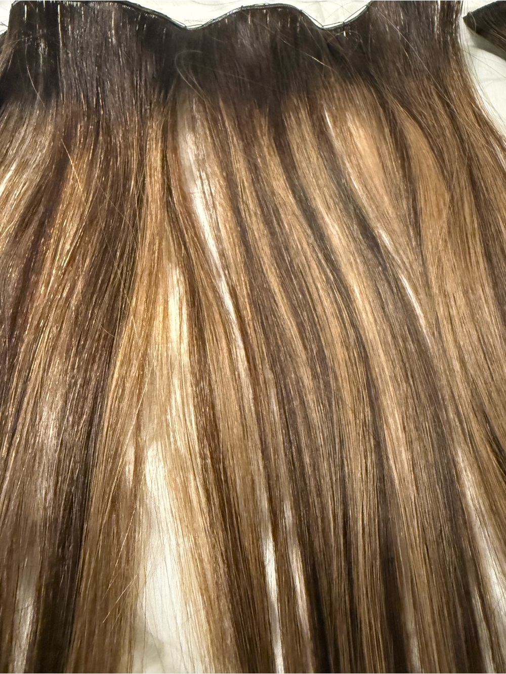 HARPER ELLIS HUMAN Hand-Tied Brown and Blonde Highlighted Hair Extensions